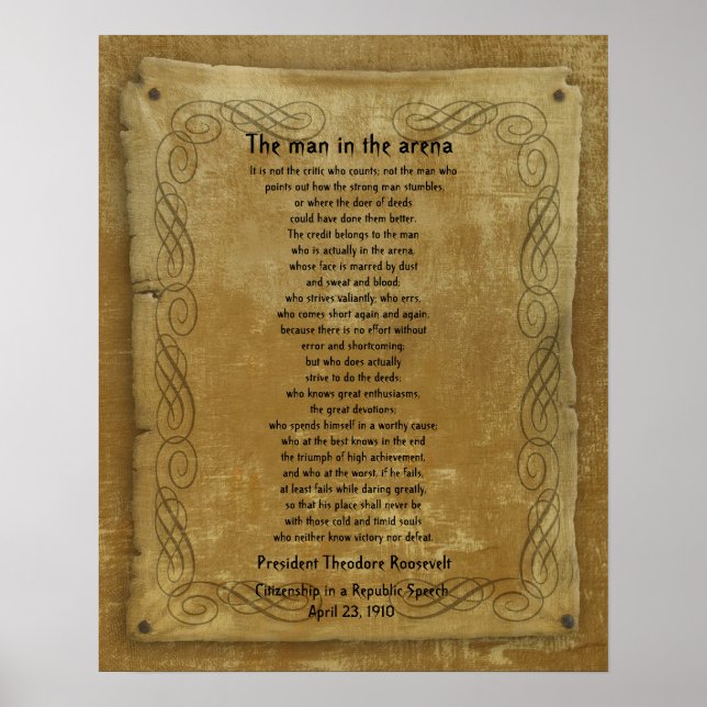 Pôster O homem na arena Theodore Roosevelt (Frente)