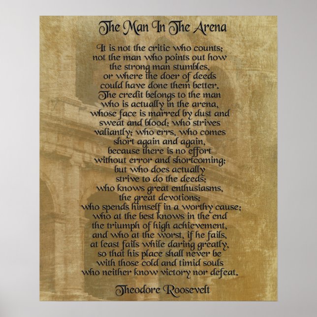 Pôster O homem na arena Theodore Roosevelt (Frente)