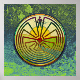 Pôster O HOMEM NA paisagem MAZE + o seu fundo