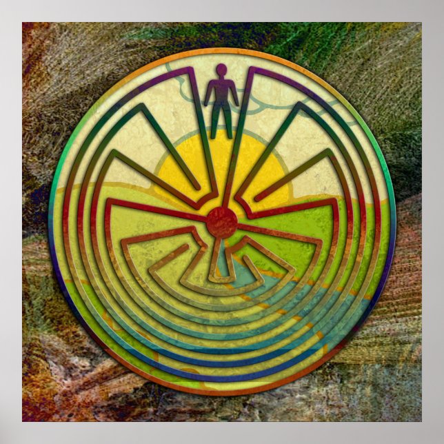 Pôster O HOMEM NA paisagem MAZE + o seu fundo (Frente)