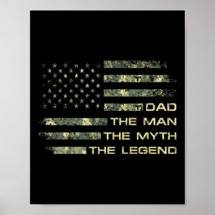 Poster O Homem O Mito O Dia de os pais Da Lenda Camo Nós 