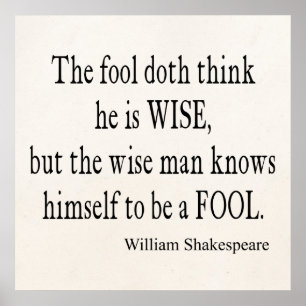 Poster O homem sábio do tolo sabe-se citações de