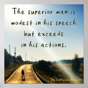 Poster O homem superior. Cotação de Confucius