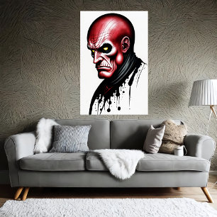 Poster O Homem Vermelho com olhos amarelos   Arte AI