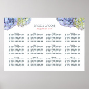 Pôster O Hydrangea elegante floresce a carta do assento