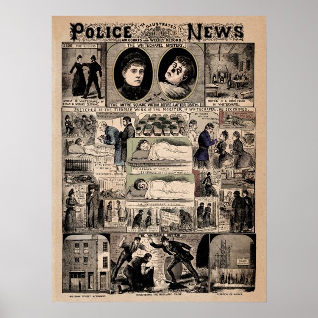 Poster O Ilustrado Jornal Policial Jack, o Estripador (Frente)