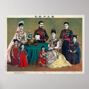 Pôster O imperador de Meiji de Japão e da família