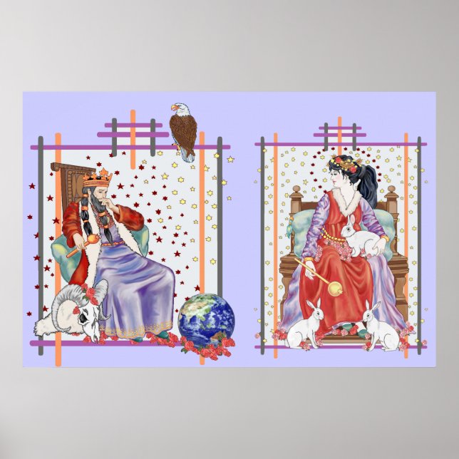 Pôster O Imperador e Imperador do Tarot (Frente)