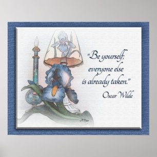 Pôster O incentivo "seja você mesmo " do esboço da flor