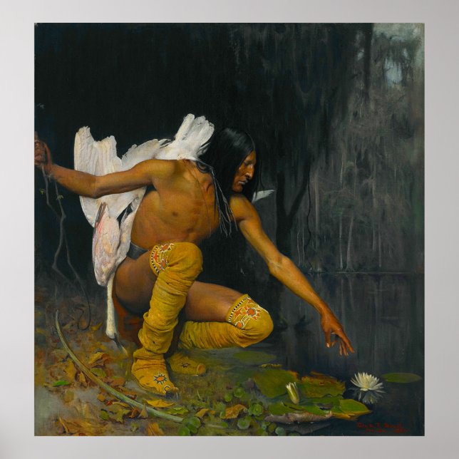 Poster O índio e a Lily George de Forest Brush (Frente)