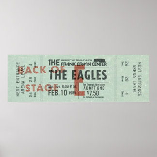 Poster O Ingresso do Show do Eagles – Arte de Rock Vintag