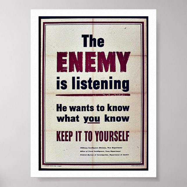 Poster O Inimigo Está Ouvindo (Frente)