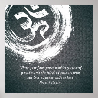 Poster O Instrutor de Meditação YOGA cita os Símbolos OM
