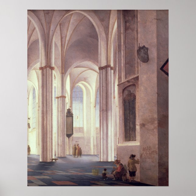 Pôster O interior de Buurkerk em Utrecht, 1644 (Frente)