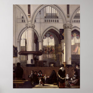 Poster O interior de Oude Kerk, Amsterdão, c.1660