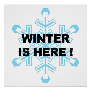 Pôster O inverno está aqui, floco de neve liberal