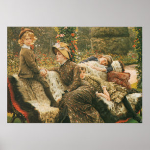 Pôster O Jardim Bench James Tissot de Belas Artes
