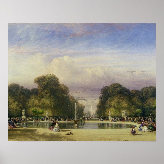 Poster O Jardim das Tuilarias, com o Arc de Triomphe (Frente)