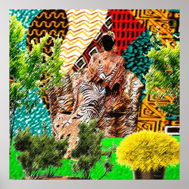 Poster O Jardim Dentro: Silhueta Afrocêntrica (Frente)