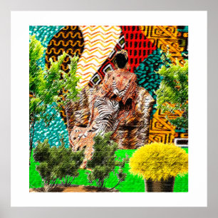 Poster O Jardim Dentro: Silhueta Afrocêntrica