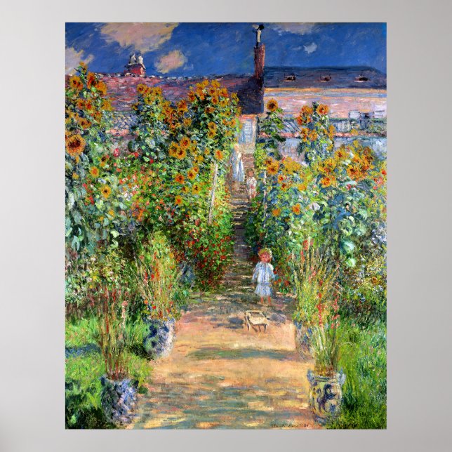 Pôster O Jardim do Artista em Vetheuil, Claude Monet (Frente)
