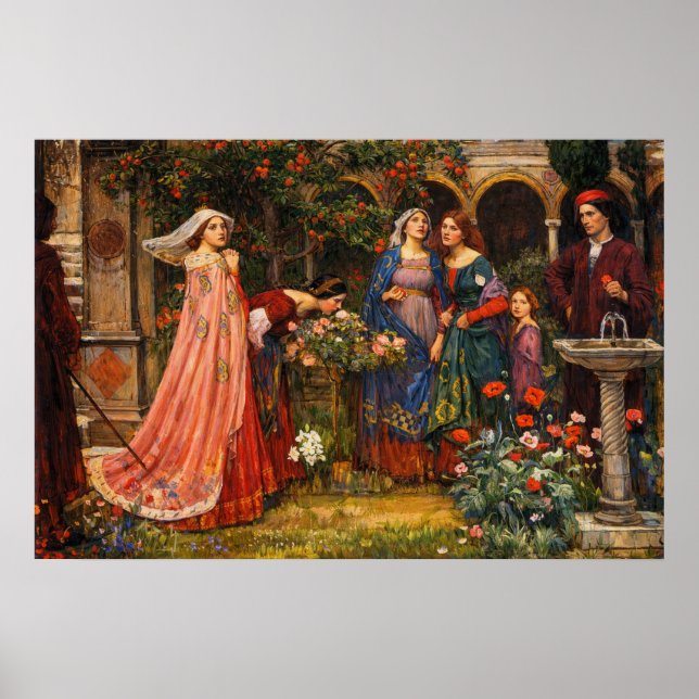 Poster O Jardim Encantado por John William Waterhouse (Frente)