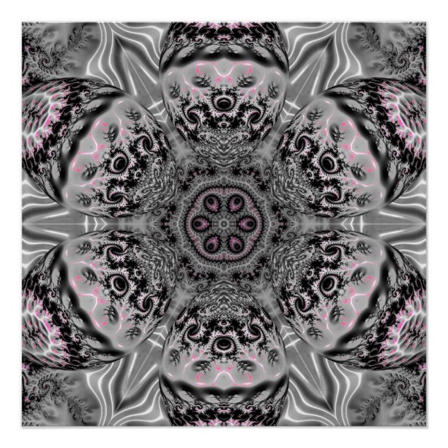 Pôster O Jardim Fractal Prateado (Frente)