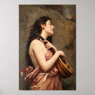 Poster O jogador de Mandoline de Alexandre Jacques Chantr