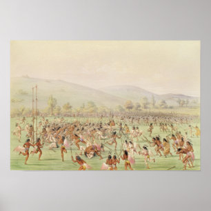 Pôster O jogo de bola indiano, c.1832