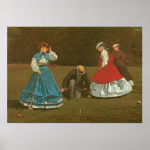 Poster O jogo do croquet, 1866 (óleo em canvas)