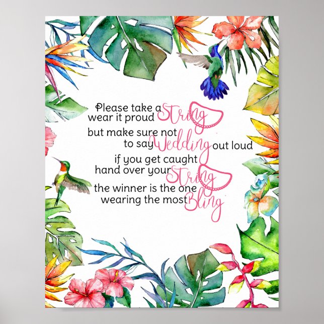 Poster O Jogo Tropical do Jogo do Colar (Frente)