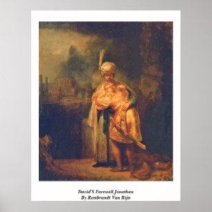 Pôster O Jonathan de adeus de David por Rembrandt Van