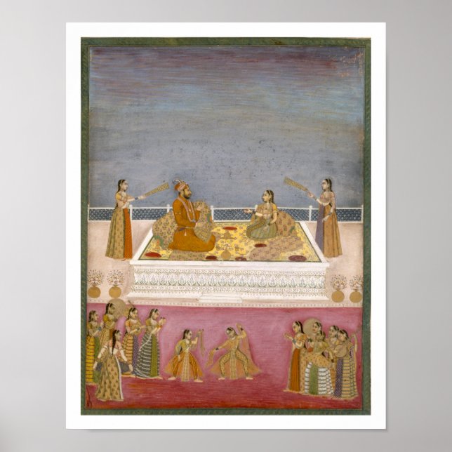 Poster O jovem Imperador Mughal Muhammad Shah em uma naut (Frente)