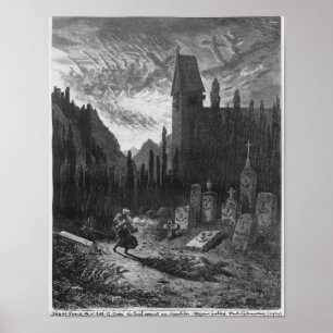 Pôster O judeu de vagueamento no cemitério