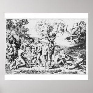 Poster O julgamento de Paris, após Raphael (gravura)