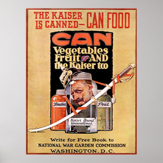 Poster O Kaiser Está Banido ~ Vintage Guerra Mundial 1.