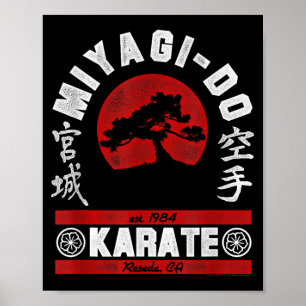 Poster O Karate Kid Miyagi-Do Árvore Arqueada Filme Retro