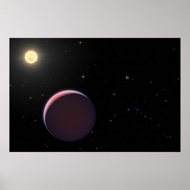 Poster O Kepler Estrela 51 E Três Planetas Gigantes. (Frente)