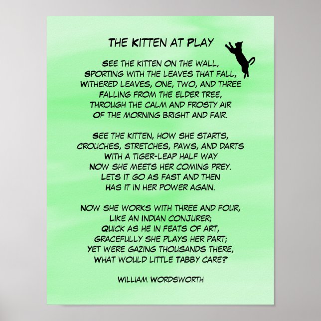 Poster O Kitten em Play Cute Poem (Frente)