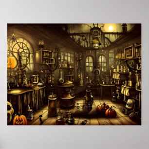 Poster O laboratório de Halloween