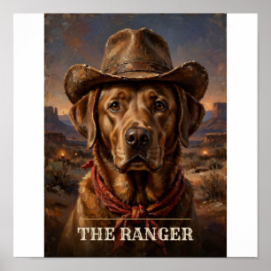 Poster O Labrador Retriever Caçador Vintage Ocidental Pet