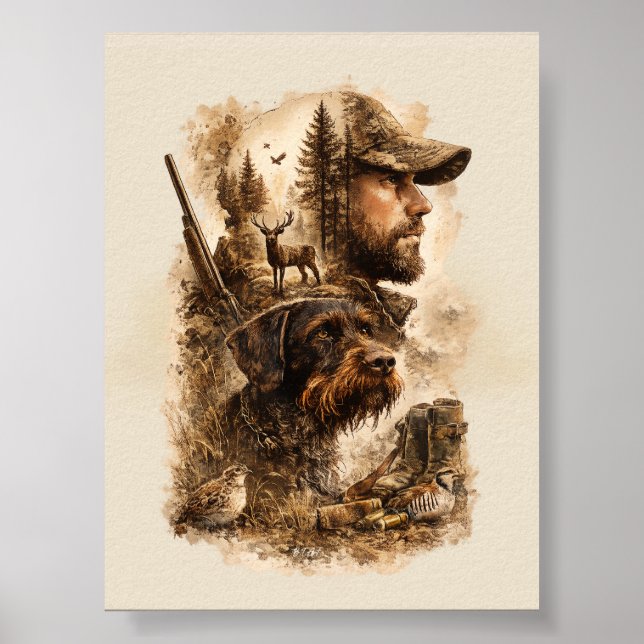 Poster O Laço do Caçador – Pointer Alemão de Pelo Cabelud (Frente)