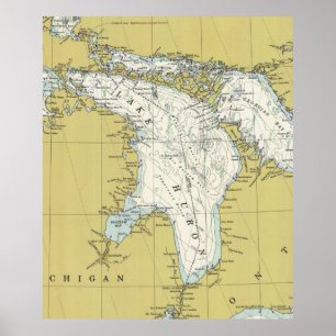 Poster O Lago Huron Mapa (1979)