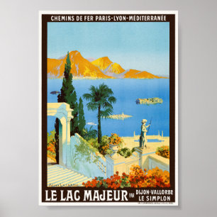 Poster O Lago Maior França Cartaz Vintage 1913