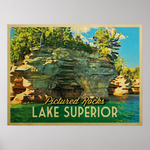 Poster O Lago Superior representou rochas