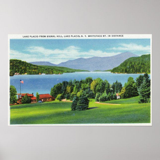 Poster O lago Whiteface Mt à distância (Frente)