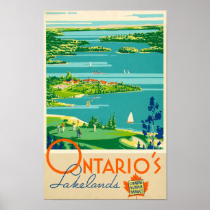 Poster O Lakelands de Ontário, estradas de ferro