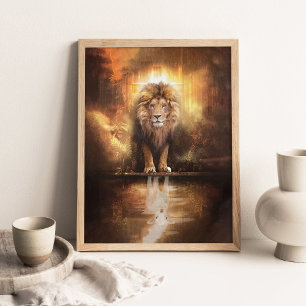 Poster O Leão e o Cordeiro, Arte Cristã, Religioso