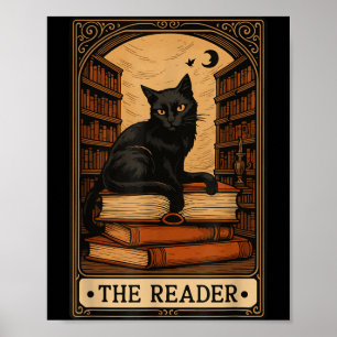 Poster O Leitor Tarot do Gato Preto Livro Leitura Hallowe