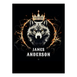 Pôster O Lobo Alfa. Adicionar texto ou nome no Poster